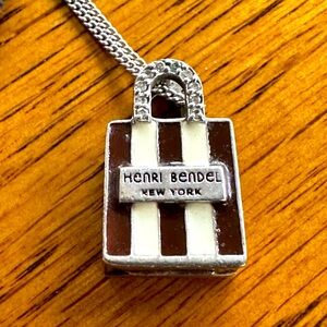 Henri Bendel New York Icon Bag Necklace Sterling Silver 925 RARE EUC